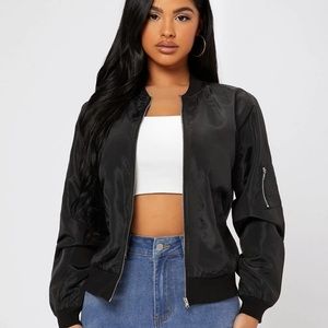 Schein black bomber jacket